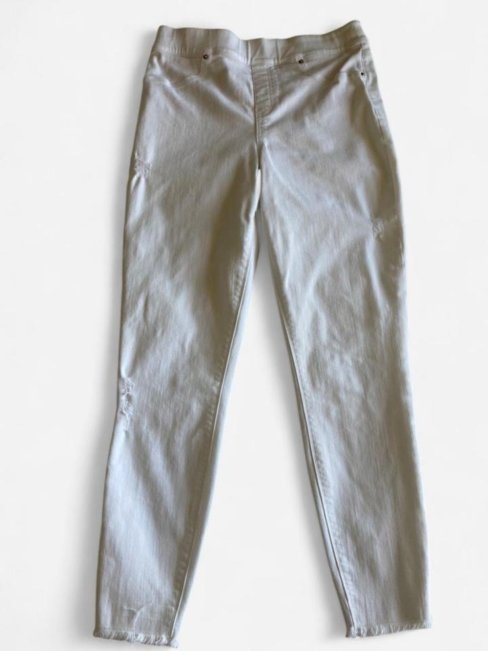 SPANX white distressed ankle Jeans